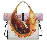 Flames Football America - Bolsa de lona deportiva con compartimento para zapatos, fin de semana, bolsa de equipaje para gimnasio, yoga, viajes, color, L, Bolsa de viaje