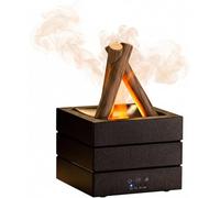 Flames Humidifier Essential Oil Diffuser,2-in-1 Campfire Flame Fire Air Purifier Humidifiers with 7 Colorful Gradient Flamse Remote, Timer, Auto Off Function USB 280ml Humidifierr (Black)