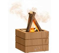 Flames Humidifier Essential Oil Diffuser,2-in-1 Campfire Flame Fire Air Purifier Humidifiers with 7 Colorful Gradient Flamse Remote, Timer, Auto Off Function USB 280ml Humidifierr (Woodgrain)