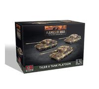 Flames of War Tiger II Platoon - 3 tanques y hojas de calcomanías Tiger II (8,8 cm) - A partir de 14 años