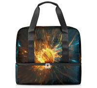 Flames Sports - Bolsa deportiva de baloncesto para mujeres, hombres, niños y niñas, 21 L, bolsa de fin de semana, bolsa separada para viajes, gimnasio, yoga, color, Big, Organizador de bolsas