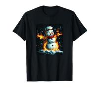 Flames Take Over The Frosty Friend Outfit para niños y niñas Camiseta