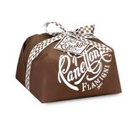 FLAMIGNI, Panettone Artesanal con Gotas de Chocolate Negro, Glaseado con Avellanas y Almendras, sin Pasas y Fruta Confitada, Empaque Envuelto a Mano, 1 kg