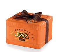 FLAMIGNI, Panettone Artesano Relleno de Crema Pastelera Spritz Glaseada con Chocolate Negro y Granos de Azucar, Paquete en Caja, 950 gr