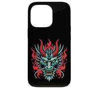 Flaming Dragon Head Epic Fantasy Fire Art Hombres Mujeres Niños Carcasa para iPhone 13 Pro