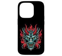 Flaming Dragon Head Epic Fantasy Fire Art Hombres Mujeres Niños Carcasa para iPhone 14 Pro