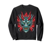 Flaming Dragon Head Epic Fantasy Fire Art Hombres Mujeres Niños Sudadera