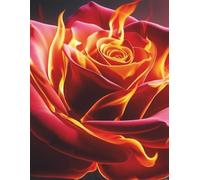 Flaming Rose Notebook - 8.5 x 11 Bold Fire & Floral Composition Book: 100-Page Wide Ruled Composition Notebook with Fiery Red Rose Design - Perfect for School, Journaling, or Creative Writing