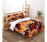 Flaming Scorpion Funda Edredon 3 Piezas con Impresión En 3D Mythical Creature con Funda Almohada King(220x240cm) 100% Microfibra Ropa De Cama para Niñosy Hombres