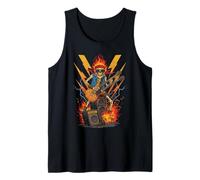 Flaming Skull Guitar Music Design For Kids And Adults Camiseta sin Mangas
