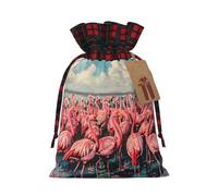 Flamingo - 1 bolsa de material duradero de 4.7 x 6.9 pulgadas con cordón para regalo elegante de Halloween