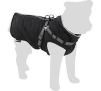 Flamingo Abrigo de Invierno para Perros Duker Negro - Tamaño 55cm (A: 55 cm, B: 47 cm, C: 80 cm) - Ideal para Jack Russell, Cocker Spaniel, Bulldog Francés, Shih Tzu y Dachshund