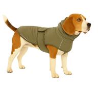 Flamingo Abrigo Perro Cujo Verde - A:40cm B:48cm C:50-56cm - poliéster - Repelente al Agua - Bandas Reflectantes - Capa isotérmica