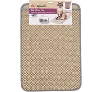 Flamingo Alfombrilla para Bandeja Higiénica Matz Beige 61x41cm - Doble Capa, Impermeable, Fácil de Limpiar, Tamaño Compacto