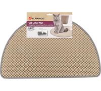 Flamingo Alfombrilla para Bandeja Higiénica Matz Beige 65x40cm - Doble Capa, Impermeable, Antideslizante, Fácil de Limpiar, Ideal para Gatos