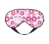 Flamingo and Donuts Sleep Eye Mas Updated Design Light Block Night Eye Blinder Men Women Shift Travel Gifts