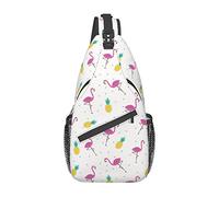 Flamingo and Pine Chef Pizza Crossbody Bag, Sling Chest Cross Body Bag para Hombres y Mujeres, Utilizado para el Ocio y los Viajes