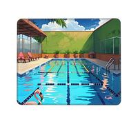 Flamingo and Swimming Pool - Alfombrilla de mouse para juegos, 7 x 8.6 pulgadas, multicódigo