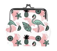 Flamingo Animal Mujeres PU Cuero Monederos Niñas Mini Hebilla Monedero Bolsa