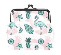 Flamingo Animal Mujeres PU Cuero Monederos Niñas Mini Hebilla Monedero Bolsa