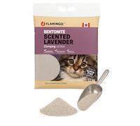 Flamingo Arena para Gatos - Arena aglomerante - Aroma a Lavanda - 12L (12KG) para 10 semanas - Origen Canadá - con Grano superfino - Ideal para 1 o Varios Gatos