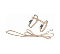 Flamingo ARNÉS para Gatos + Correa ZIGGI Beige 20-35CM 10MM