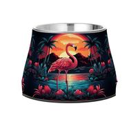 Flamingo Art Cuencos para Mascotas Antideslizantes Acero Inoxidable,Apilables para Cachorros Obra De Arte