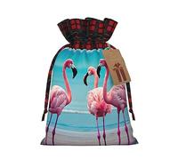 Flamingo Beach 1 bolsa con cordón de 4.7 x 6.9 pulgadas, duradera y elegante, ideal para regalos personalizados de Halloween
