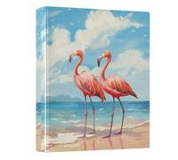 Flamingo Beach - Carpeta decorativa de 3 anillos de 3 anillos de 1.5 pulgadas con 3 bolsillos interiores para suministros escolares, 1 paquete