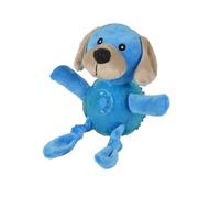 Flamingo Bellies Perro de peluche azul con pelota para perros