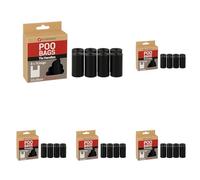 Flamingo Blekz Bolsas para Excrementos de Perros con Asas - 120 Piezas, Negras, Ultraprácticas y Resistentes, Ideales para Labrador, Golden Retriever, Beagle y Bulldog Francés (Paquete de 5)