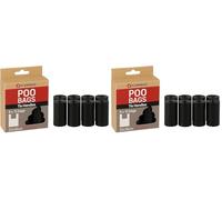 Flamingo Blekz Bolsas para Excrementos de Perros con Asas - 120 Piezas, Negras, Ultraprácticas y Resistentes, Ideales para Labrador, Golden Retriever, Beagle y Bulldog Francés (Paquete de 2)