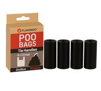 Flamingo Blekz Bolsas para Excrementos de Perros con Asas - 60 Piezas, Negras, Ultraprácticas y Resistentes, Ideales para Golden Retriever, Bulldog Francés, Beagle y Schnauzer