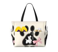 Flamingo - Bolsa grande de playa para mujer, impermeable, a prueba de arena, con cremallera, para piscina, gimnasio, comestibles, viajes, con mojado, Cute Dogs 13, Medium