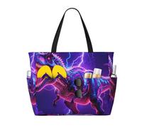 Flamingo - Bolsa grande de playa para mujer, impermeable, a prueba de arena, con cremallera, para piscina, gimnasio, comestibles, viajes, con mojado, Dinosaurio 8, Medium
