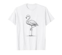 Flamingo Bosquejo Abstracto Pájaro Arte Garabatos ArtMinimalista Camiseta
