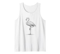 Flamingo Bosquejo Abstracto Pájaro Arte Garabatos ArtMinimalista Camiseta sin Mangas