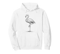 Flamingo Bosquejo Abstracto Pájaro Arte Garabatos ArtMinimalista Sudadera con Capucha