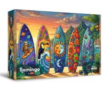 Flamingo by Trefl, Aventura de Olas de Verano - Puzzle de 400 elementos - Puzle DIY - Gráficos de tendencias, Colorido Express, tipo de embalaje tipo concha, para adultos y niños a partir de 10 años