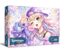 Flamingo by Trefl - Puzzle de 400 elementos, diseño de flores, gráficos de tendencias, exprés, tipo de embalaje, concha, para adultos y niños a partir de 10 años