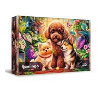 Flamingo by Trefl - Rompecabezas de 600 piezas con perros en el invernadero, perros encantadores rodeados de plantas exóticas, entretenimiento creativo, rompecabezas para adultos y niños a partir de