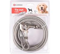 Flamingo Cable de nicho plastificada para Perro 6 mm Blanco 5 m