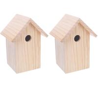 Flamingo Caja Nido para Pájaros - Bozo de Madera Natural - Refugio Seguro y Duradero para Tu Jardín (Paquete de 2)