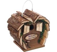 Flamingo Caja Nido para pájaros Cortesa Cuoero Madera - 16x12x15.5cm - Resistente a la Intemperie - Madera de Pino Certificado FSC