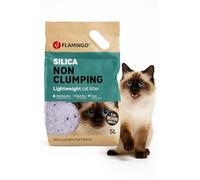 Flamingo - Cama para Gatos de sílice granulados de tamaño Medio 5L, Apta también para Gatitos, Absorbe rápidamente