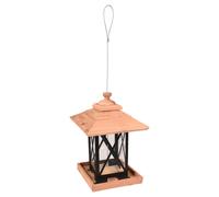 Flamingo Casa de Forraje Semillas Leya Metal Madera Negro Braun 22x22x32 CM
