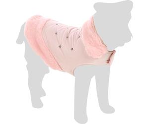 Flamingo Coco Dog Coat - Pink - 30 cm - Washable - Splash-Proof - A:30 cm B: 30-34 cm C: 46-52 cm