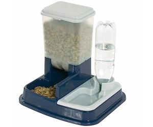 Flamingo COMEDERO AUTOMÁTICO para Agua Y ALIMENTO Duo MAX Azzuro 5L