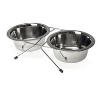 Flamingo - Comedero Inox 2 senos, 14cm, 750ml