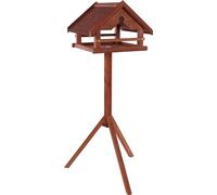 Flamingo Comedero pájaros Exterior Hafnir - con Soporte de Madera - Estilo clásico con tejado bituminoso - 42x40.5x119cm